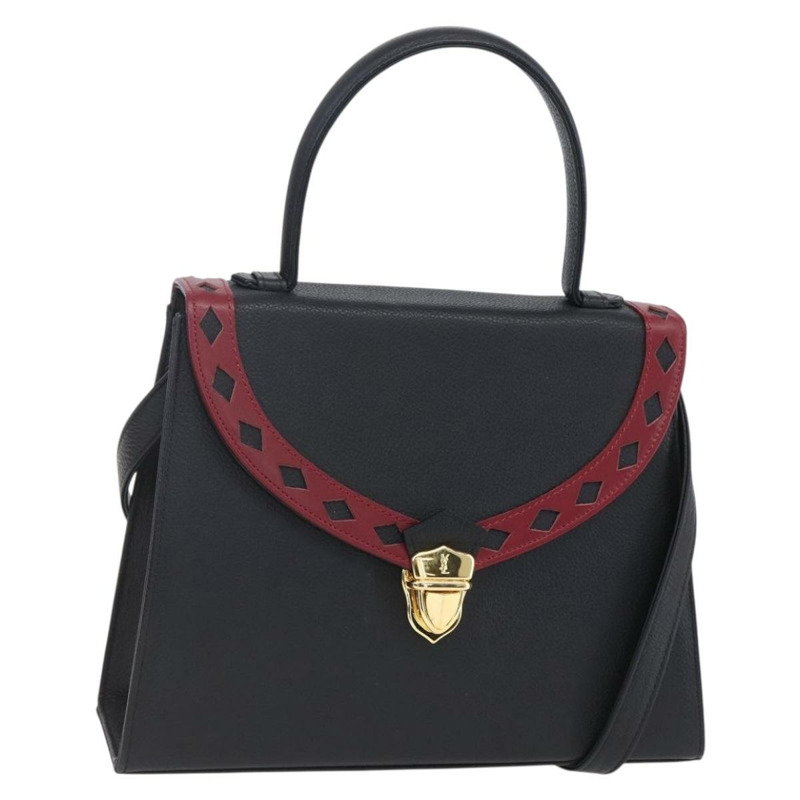 【日本直送】SAINT LAURENT 手提包 皮革 2way 黑色 金色 Auth 134330V-0