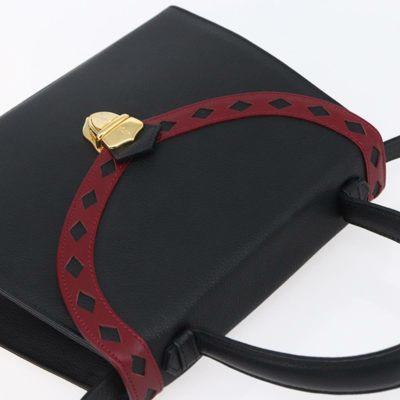 【日本直送】SAINT LAURENT 手提包 皮革 2way 黑色 金色 Auth 134330V-5