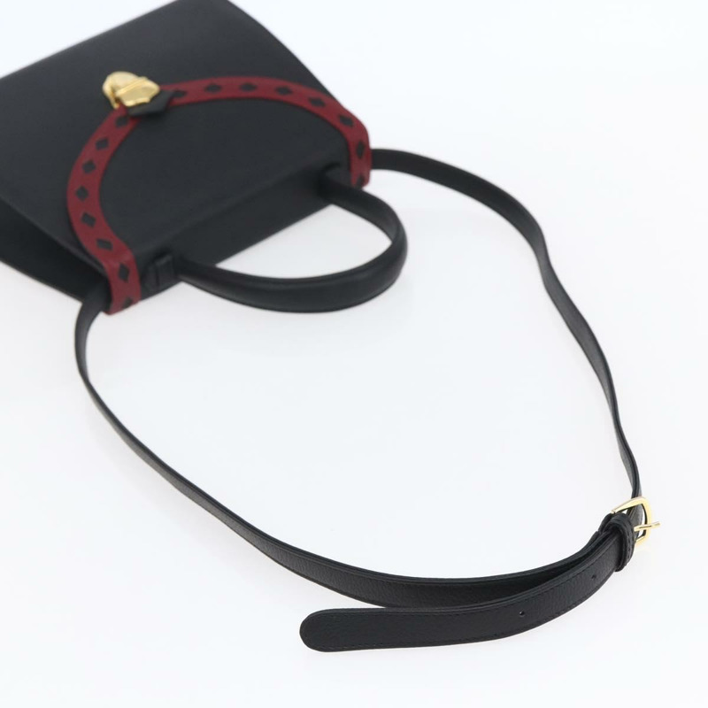 【日本直送】SAINT LAURENT 手提包 皮革 2way 黑色 金色 Auth 134330V-7