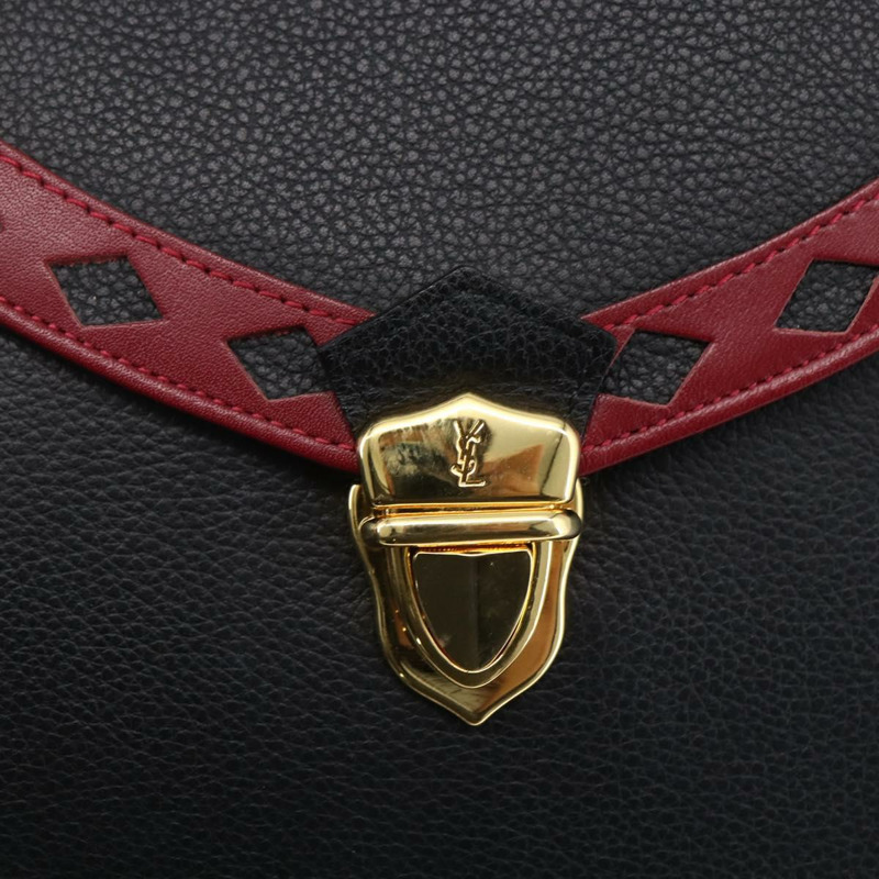 【日本直送】SAINT LAURENT 手提包 皮革 2way 黑色 金色 Auth 134330V-17