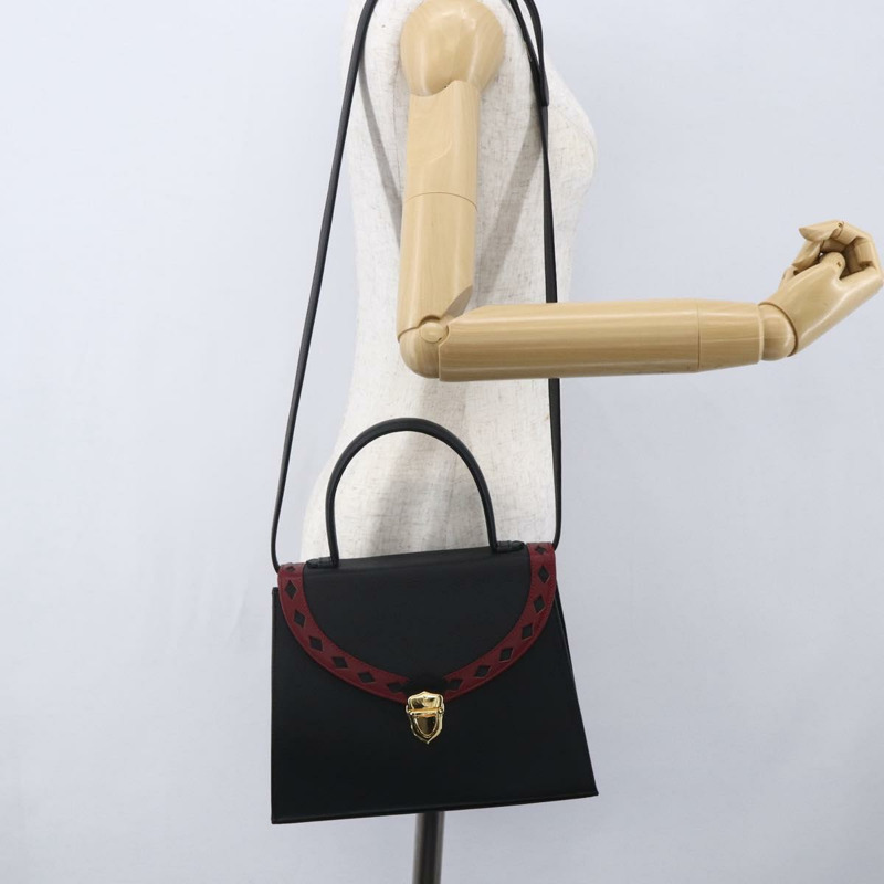 【日本直送】SAINT LAURENT 手提包 皮革 2way 黑色 金色 Auth 134330V-25