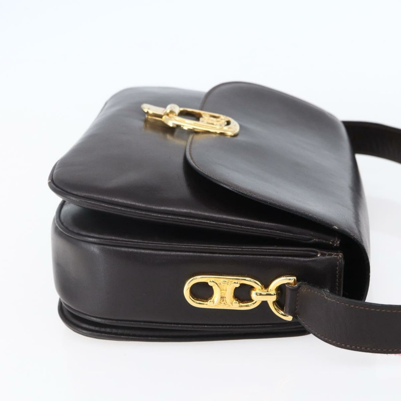 【日本直送】CELINE 棕色金色皮革肩背包，正品編號 152880-3