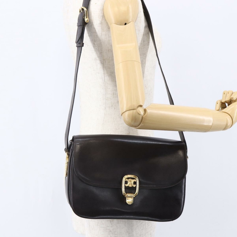 【日本直送】CELINE 棕色金色皮革肩背包，正品編號 152880-21