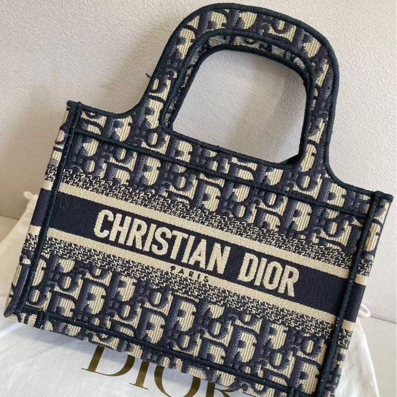 Dior迪奧 mini tote老花刺繡手提包 尺寸約22.5*15*6-2