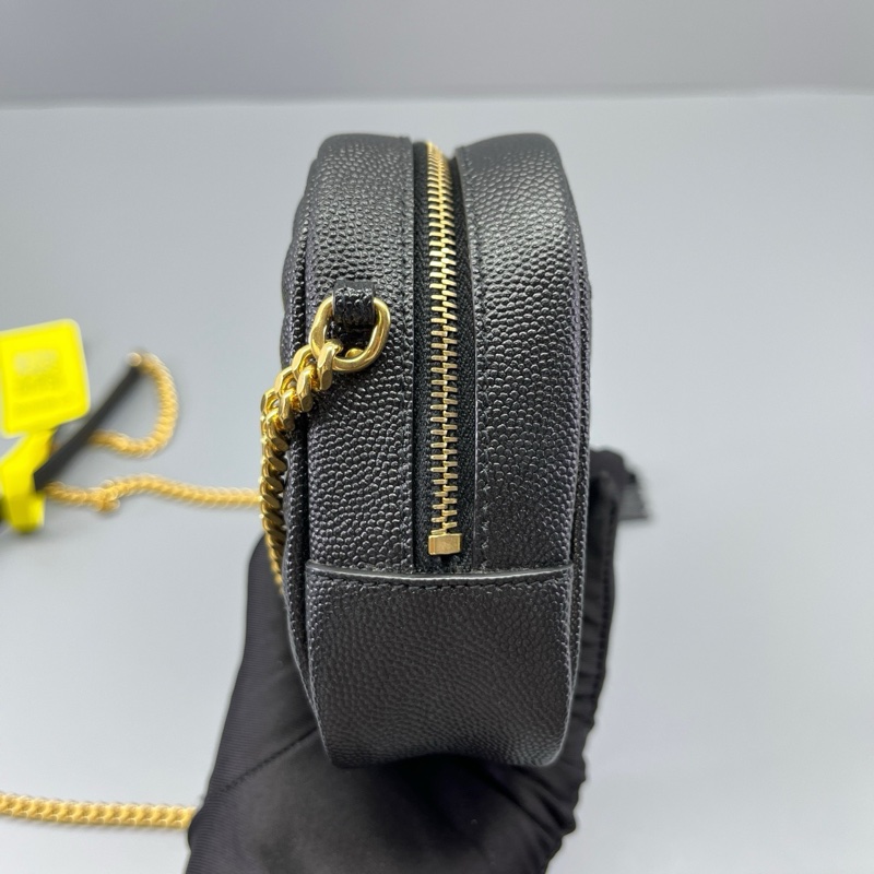 YSL聖羅蘭流蘇相機包黑金魚子醬-2