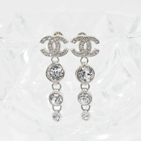 CHANEL 23S 閃石吊墜耳針耳環