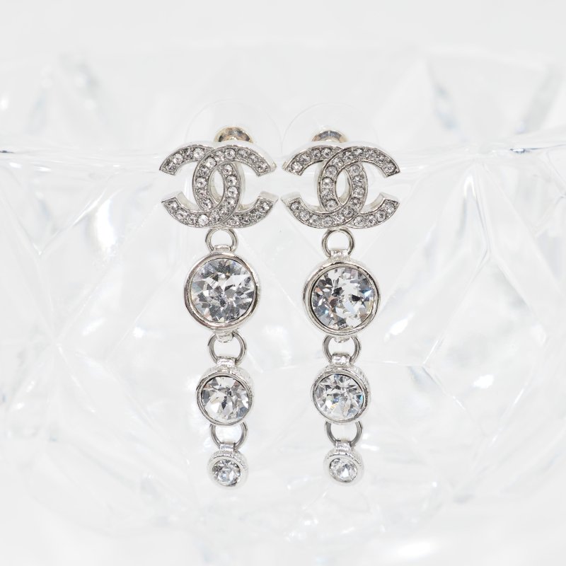 CHANEL 23S 閃石吊墜耳針耳環-0