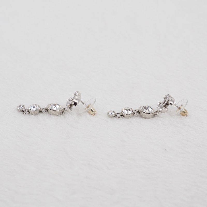 CHANEL 23S 閃石吊墜耳針耳環-6