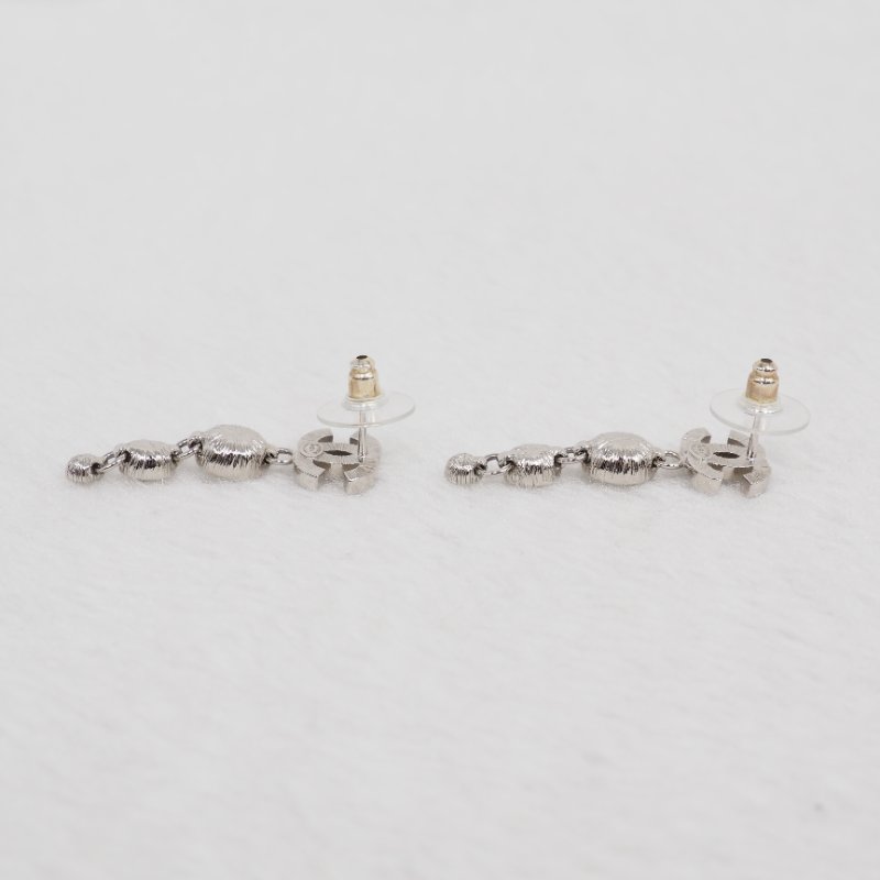 CHANEL 23S 閃石吊墜耳針耳環-7