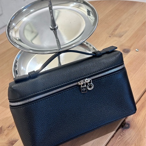 【全❤️】LP Loro Piana 飯盒包 ExtraPocket L19 黑色 銀扣手提包 單肩包