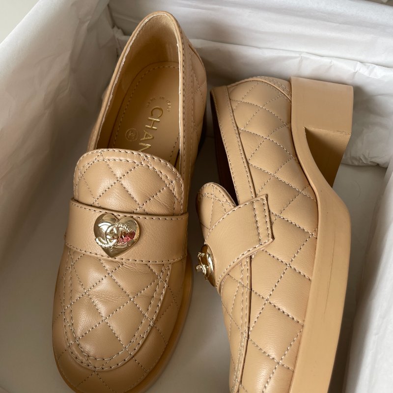 Chanel 愛心奶茶樂福鞋 EU36 / 23cm-1