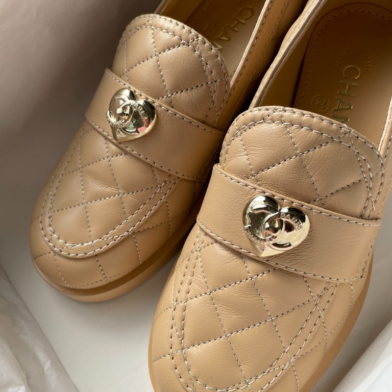 Chanel 愛心奶茶樂福鞋 EU36 / 23cm-2