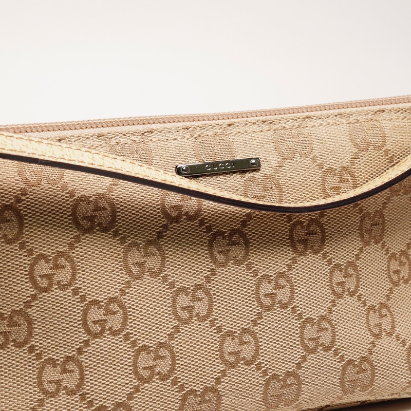 Gucci帆布小船造型 麻將腋下包-8