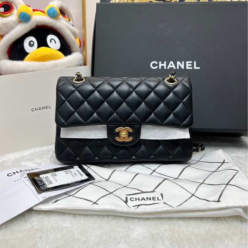 【全套帶票❤️】Chanel cf 黑金 小號 斜挎包 單肩包-0