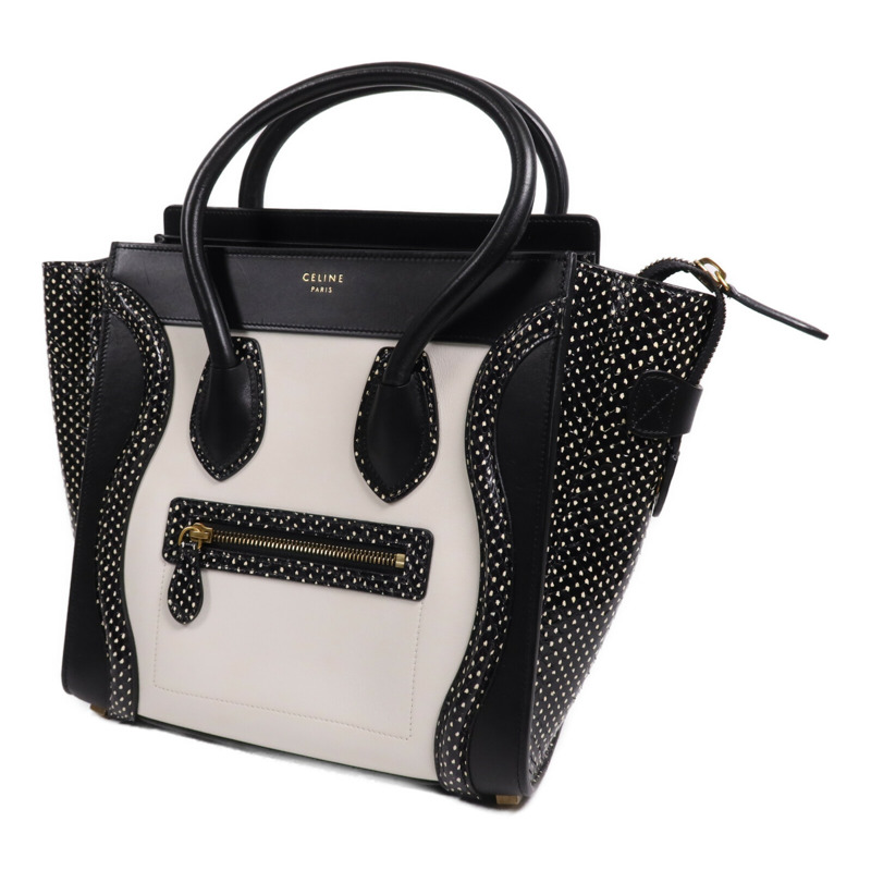 CELINE 牛皮皮革Micro Luggage Tote金扣手挽袋-2