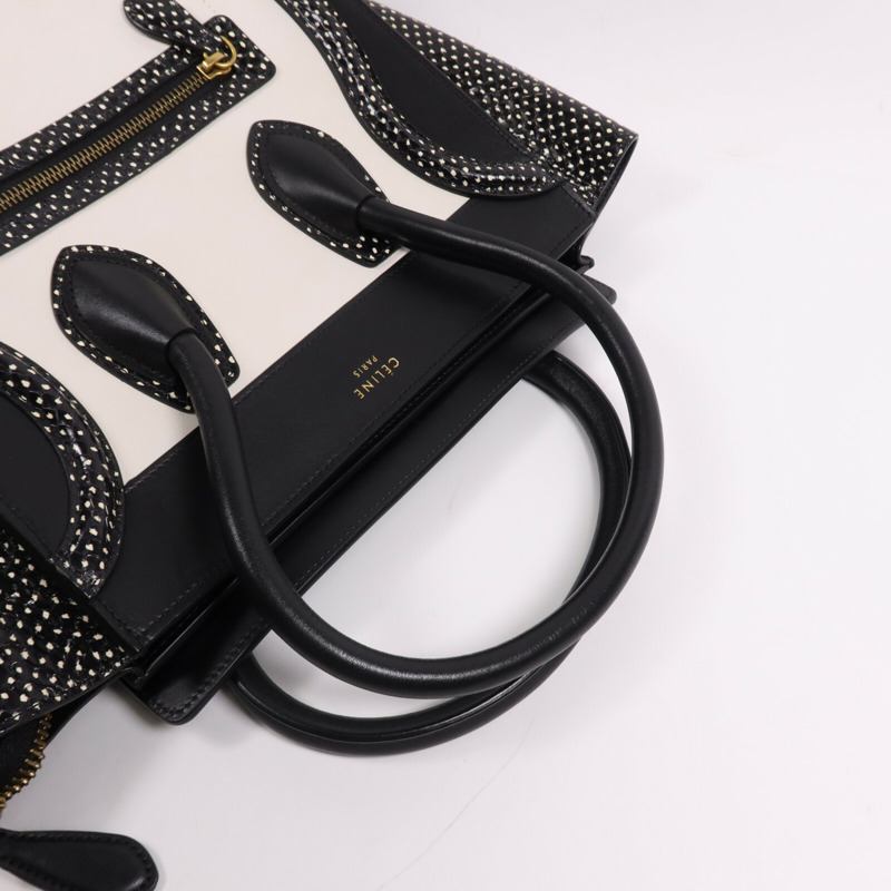 CELINE 牛皮皮革Micro Luggage Tote金扣手挽袋-3