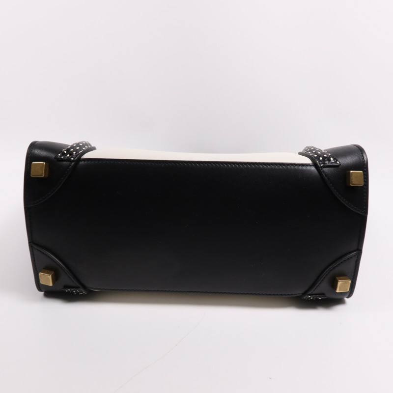 CELINE 牛皮皮革Micro Luggage Tote金扣手挽袋-4