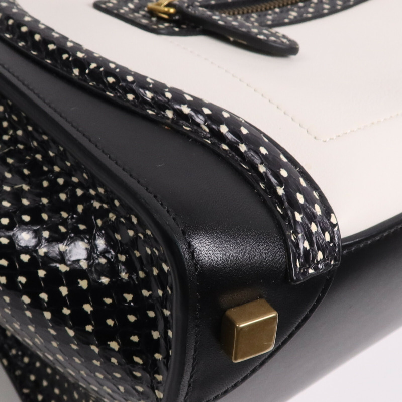 CELINE 牛皮皮革Micro Luggage Tote金扣手挽袋-6