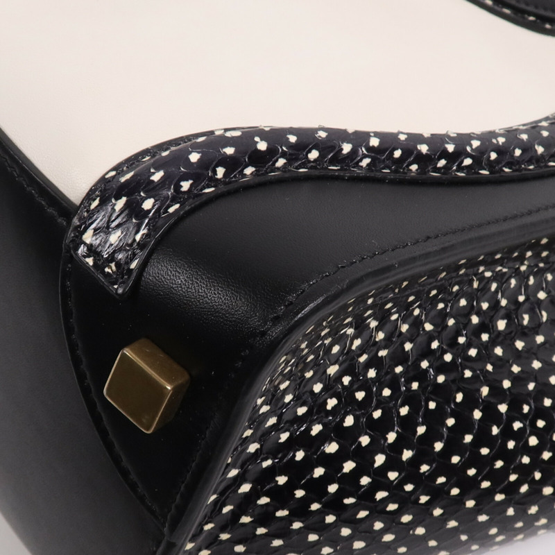 CELINE 牛皮皮革Micro Luggage Tote金扣手挽袋-7