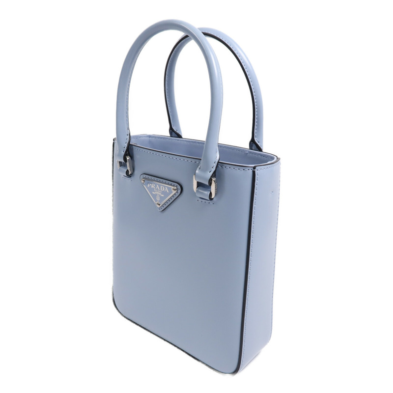 PRADA 牛皮皮革2 Way Shoulder Bag銀扣手挽肩背兩用袋-2