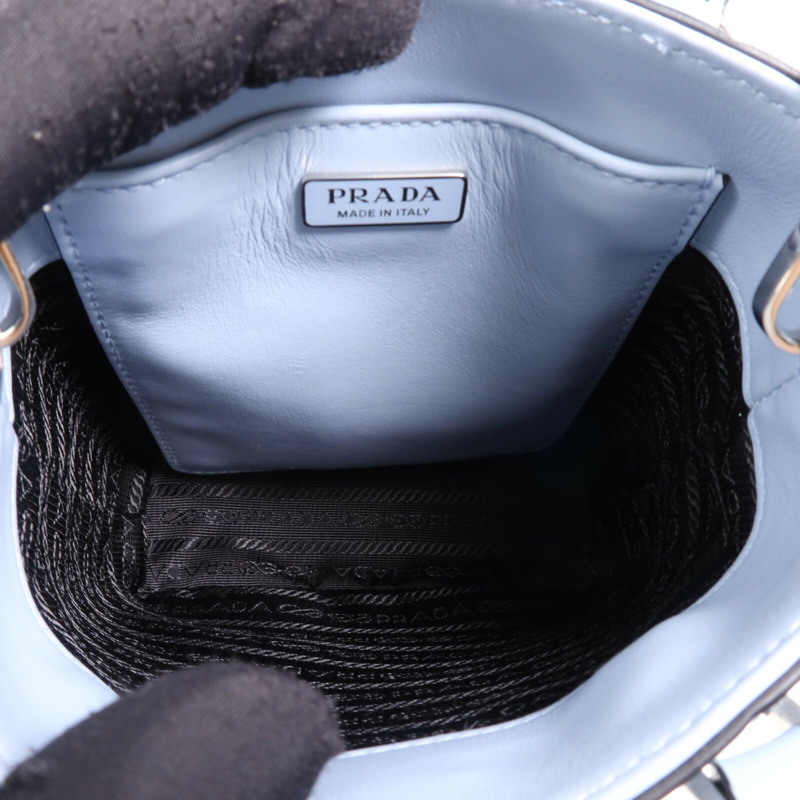 PRADA 牛皮皮革2 Way Shoulder Bag銀扣手挽肩背兩用袋-4