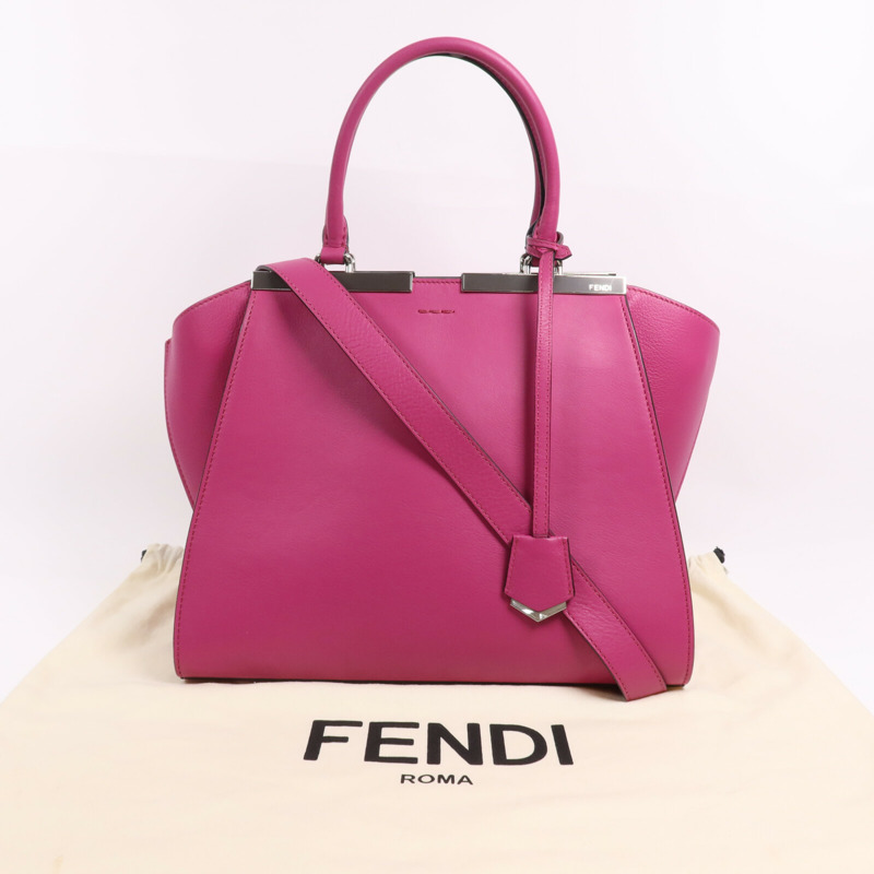 FENDI 牛皮皮革3 Jours銀扣手挽肩背兩用袋-7