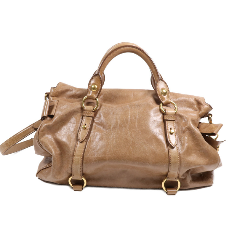 Miu Miu 牛皮皮革2 Way Shoulder Bag金扣手挽肩背兩用袋-1