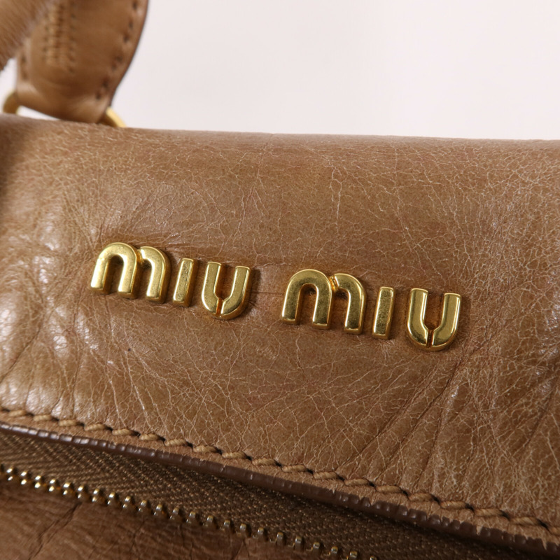 Miu Miu 牛皮皮革2 Way Shoulder Bag金扣手挽肩背兩用袋-4