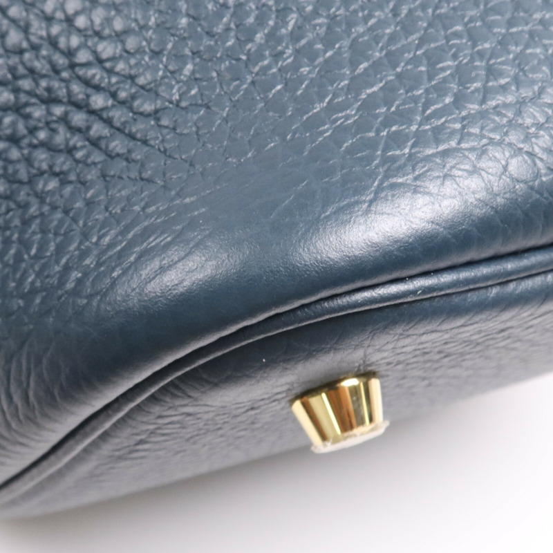 HERMES Clemence皮革Picotin MM金扣手挽袋 Vert Cypres-8