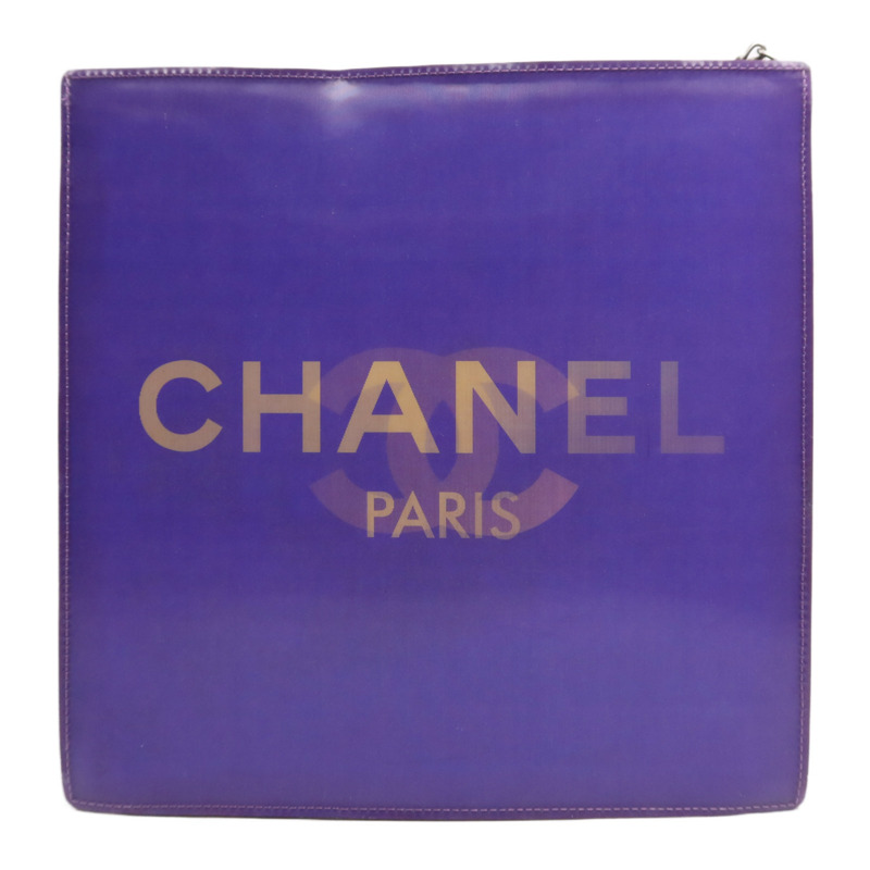 CHANEL PVC Chain Shoulder銀扣肩背袋-1