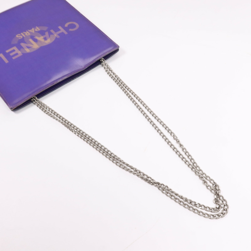 CHANEL PVC Chain Shoulder銀扣肩背袋-11