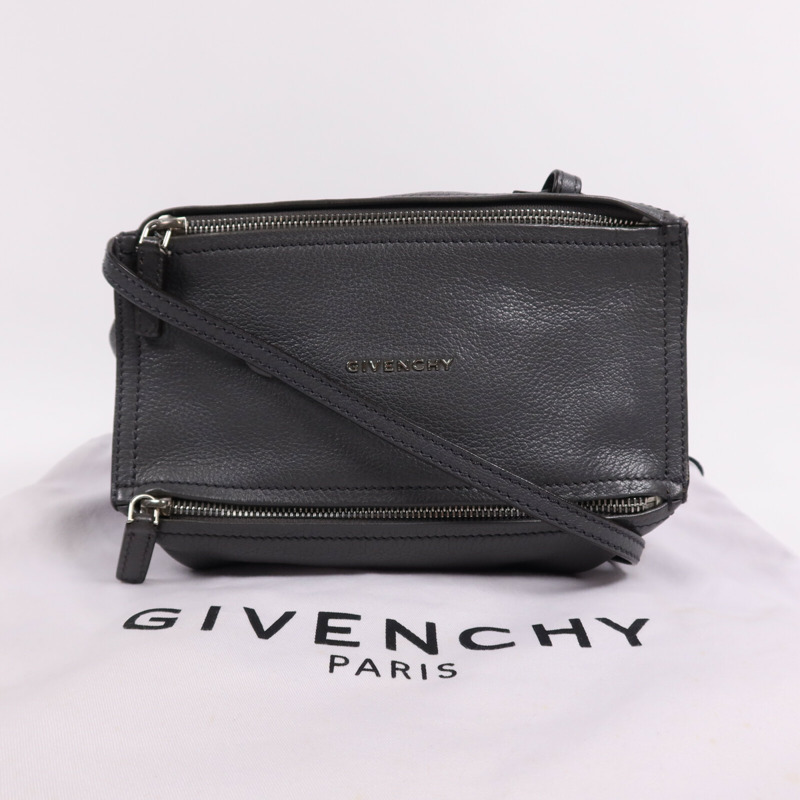 GIVENCHY 皮革Pandora Bag銀扣肩背袋-8