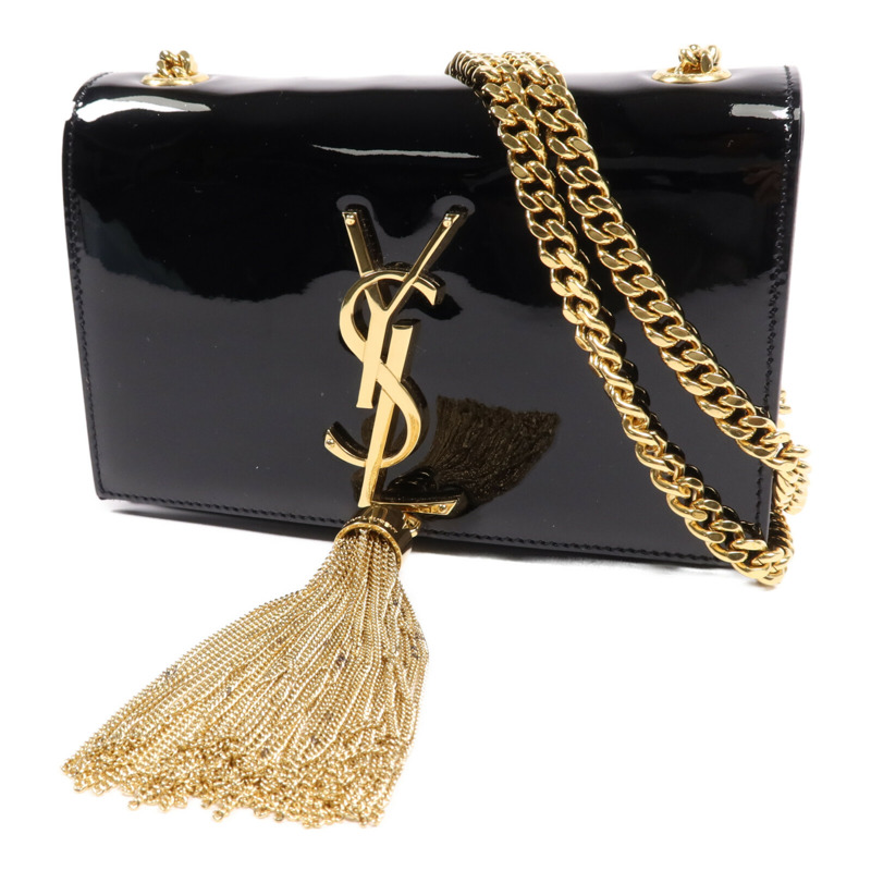 YVES SAINT LAURENT 漆皮皮革Kate Small金扣鏈帶肩背袋-2