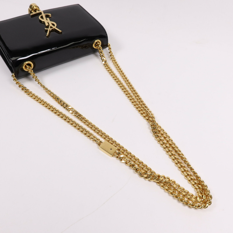 YVES SAINT LAURENT 漆皮皮革Kate Small金扣鏈帶肩背袋-7