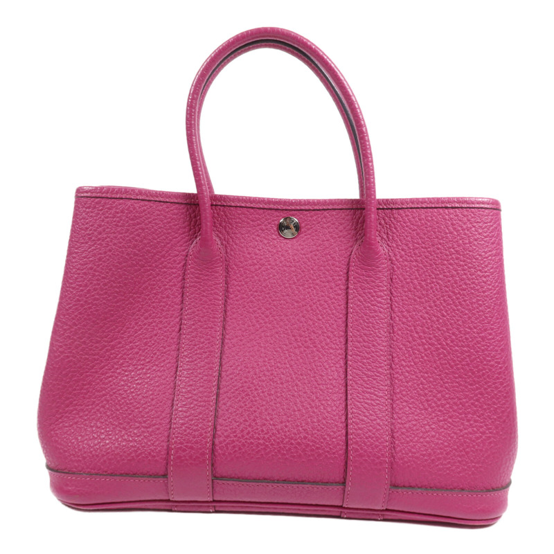 HERMES Negonda皮革Garden Party TPM銀扣手挽袋Magnolia-1