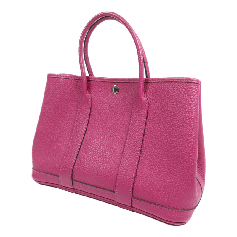 HERMES Negonda皮革Garden Party TPM銀扣手挽袋Magnolia-2
