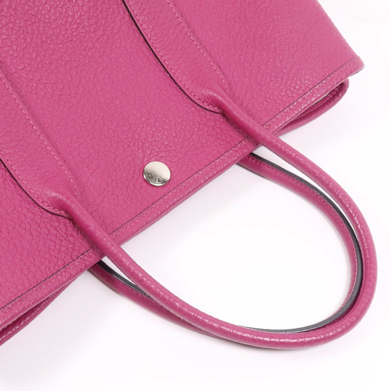 HERMES Negonda皮革Garden Party TPM銀扣手挽袋Magnolia-8
