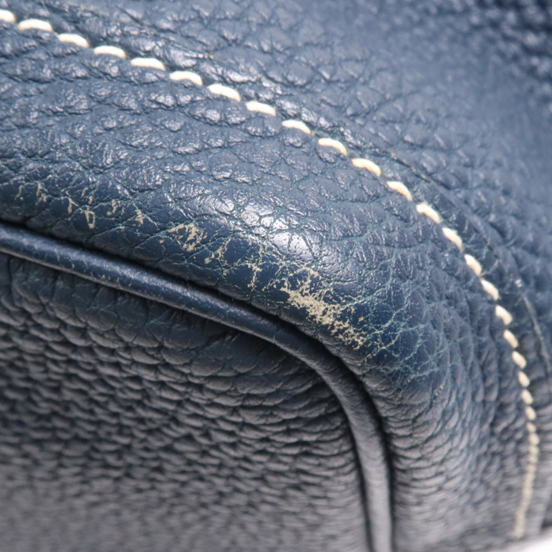 HERMES Negonda皮革Garden Party PM銀扣手挽袋Bleu de Prusse-10