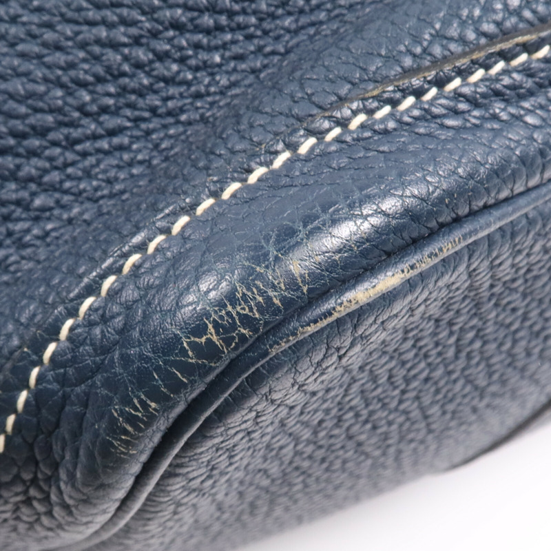 HERMES Negonda皮革Garden Party PM銀扣手挽袋Bleu de Prusse-11