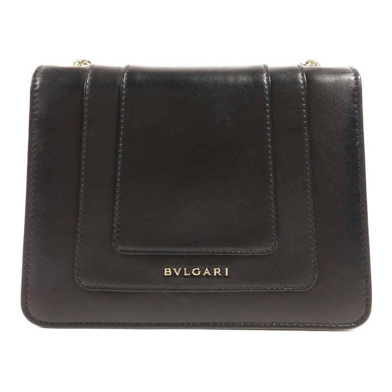 BVLGARI 牛皮皮革Chain Shoulder金扣鏈帶肩背袋-1