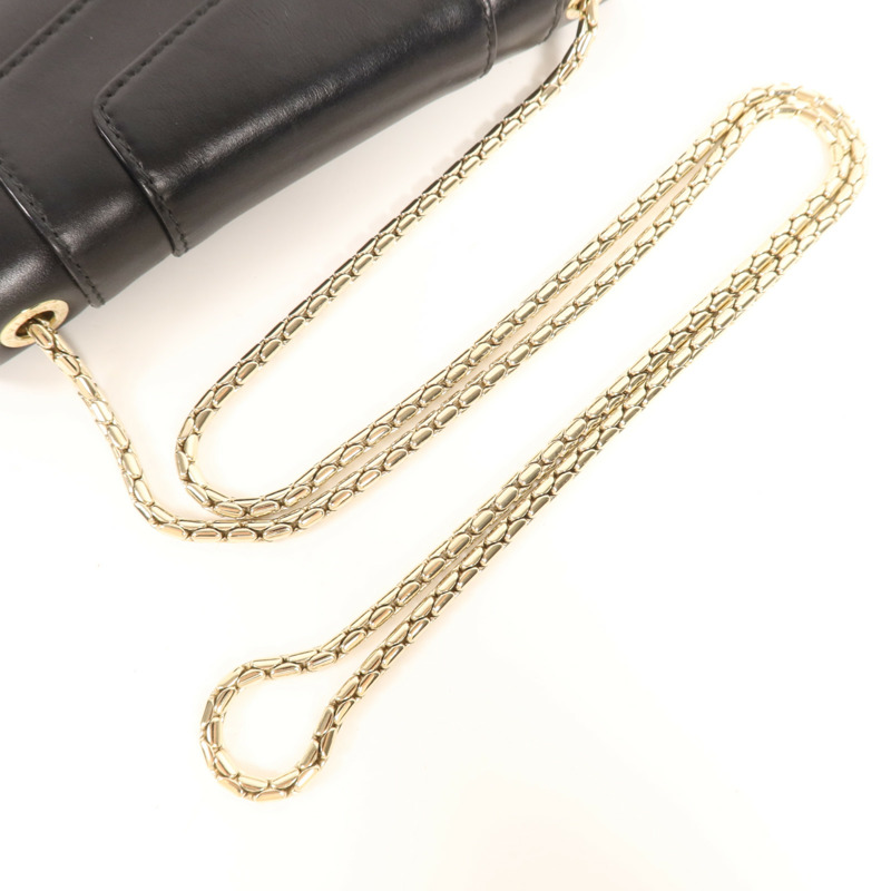 BVLGARI 牛皮皮革Chain Shoulder金扣鏈帶肩背袋-4
