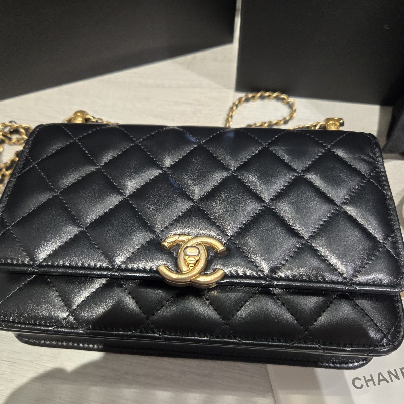 CHANEL 熱門款|經典黑金 雙金球/金珠WOC-5