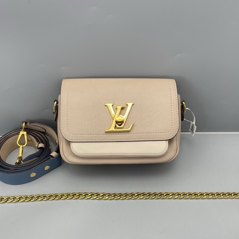 LV新款lockme單肩包奶茶色