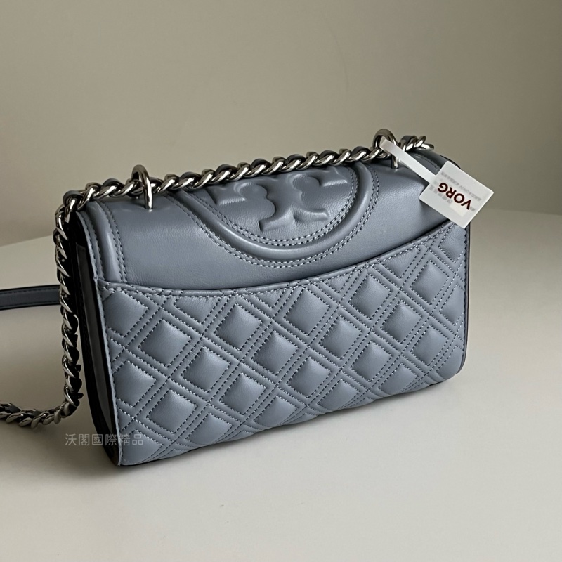 Tory Burch 鏈條流蘇斜背包 (霧霾灰藍)-13