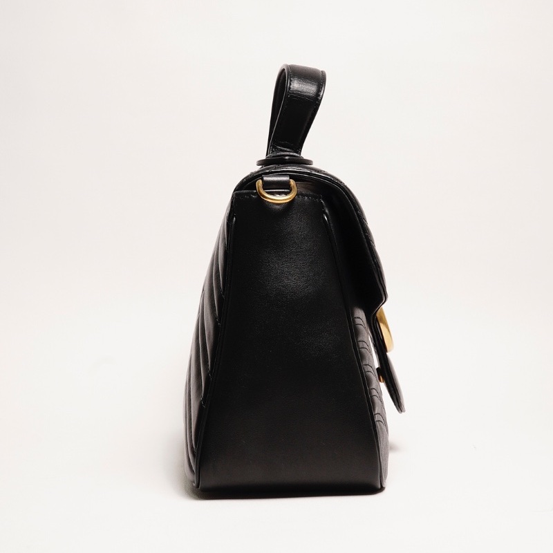 GUCCI GG Marmont馬夢包 手提鏈條包(黑色)-3