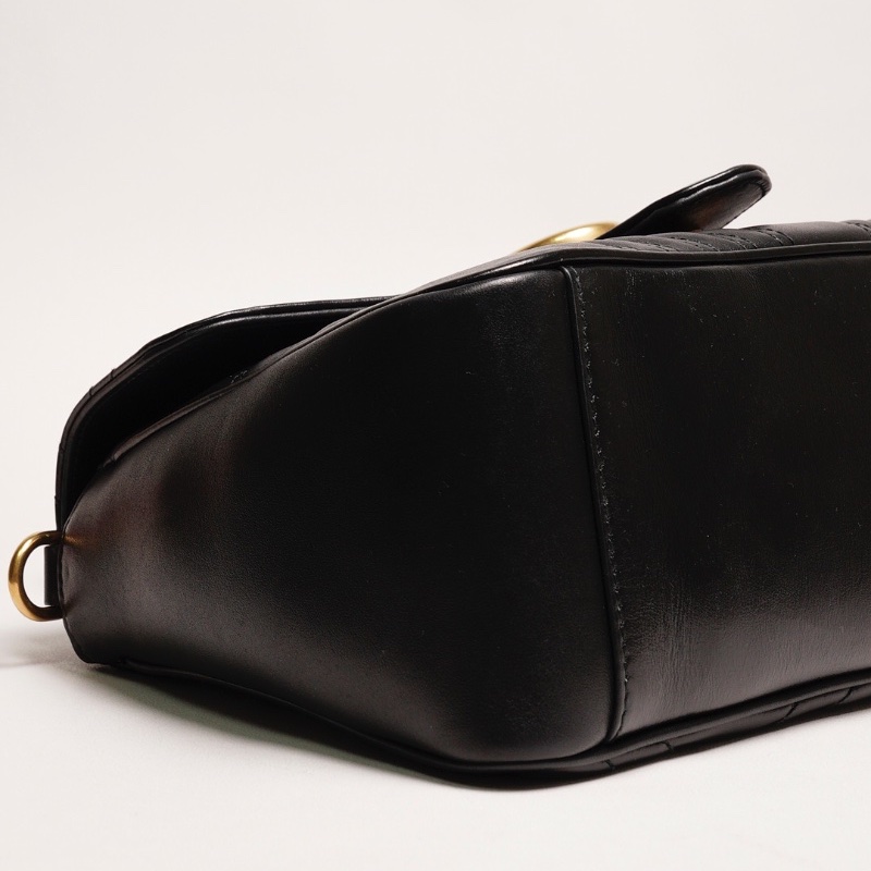 GUCCI GG Marmont馬夢包 手提鏈條包(黑色)-5