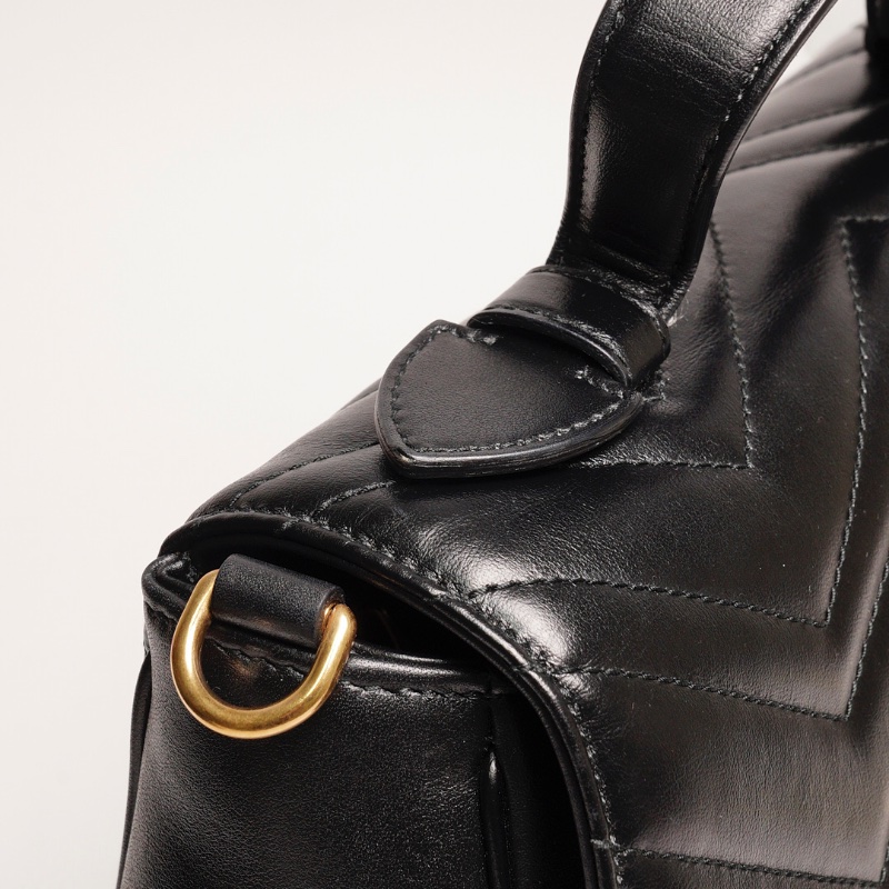 GUCCI GG Marmont馬夢包 手提鏈條包(黑色)-8