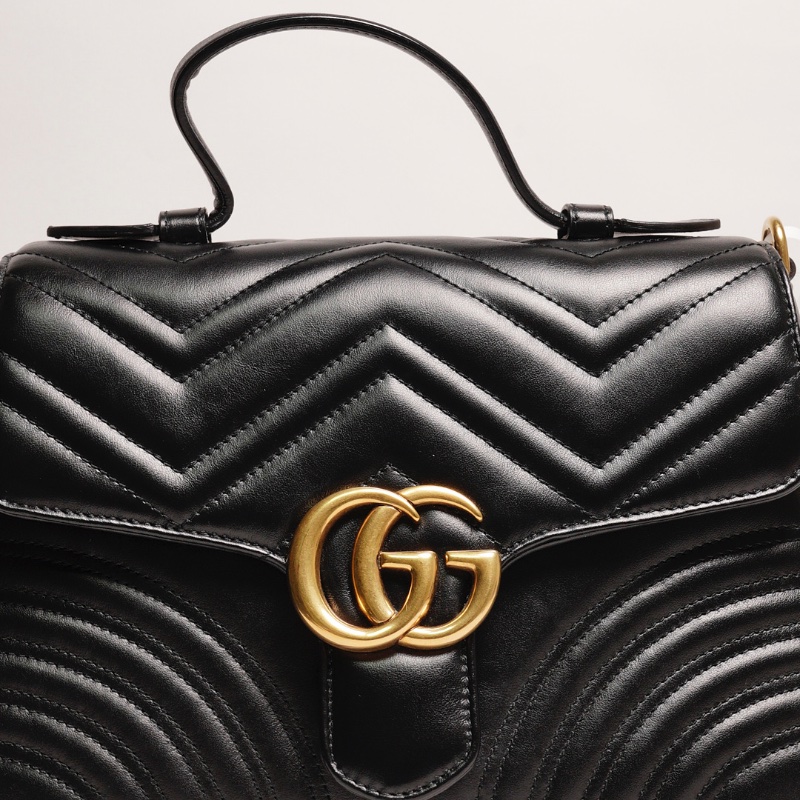 GUCCI GG Marmont馬夢包 手提鏈條包(黑色)-10
