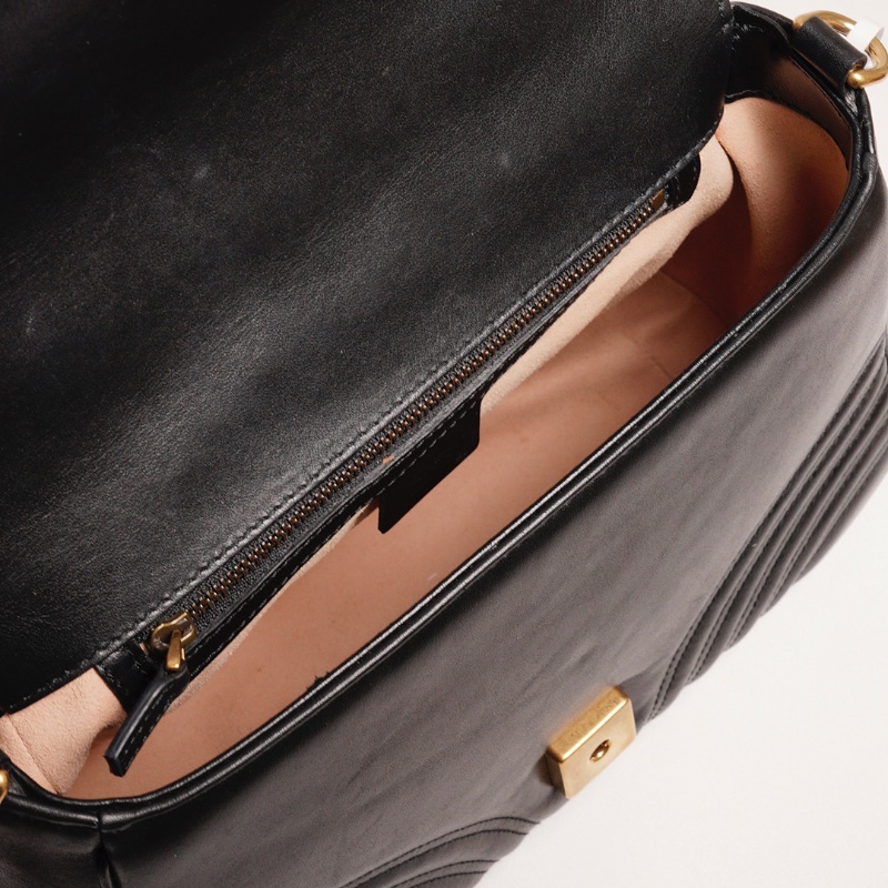 GUCCI GG Marmont馬夢包 手提鏈條包(黑色)-15