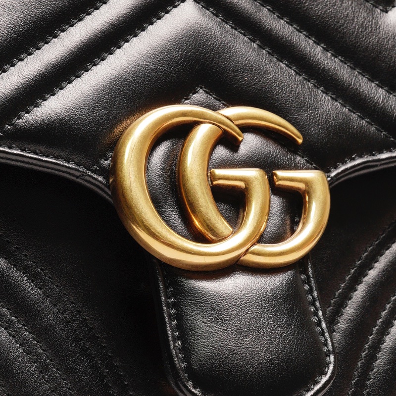 GUCCI GG Marmont馬夢包 手提鏈條包(黑色)-16